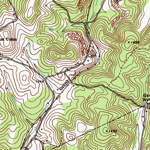 Topographic Map of Lumstead, PA