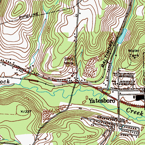 Topographic Map of Rose Valley, PA