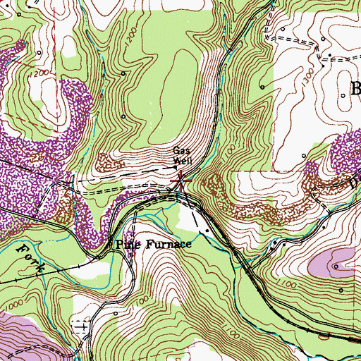 Topographic Map of Pine Furnace Station, PA
