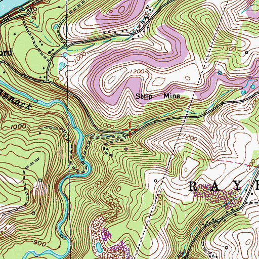 Topographic Map of Cowanshannock, PA