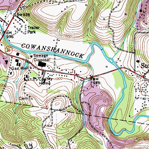 Topographic Map of Green Acres, PA