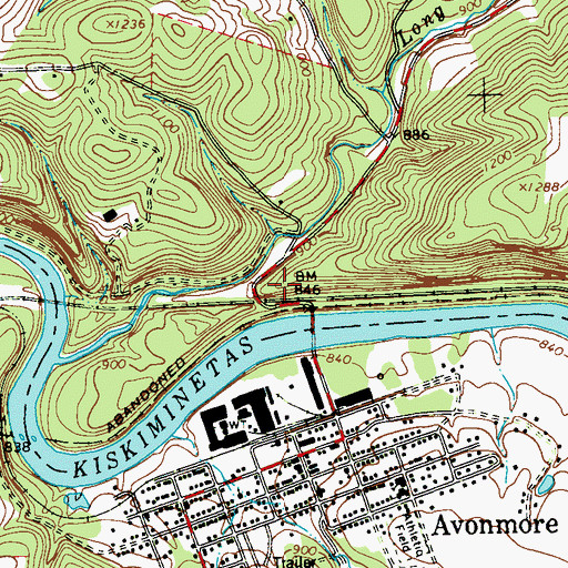 Topographic Map of Avonmore Station, PA