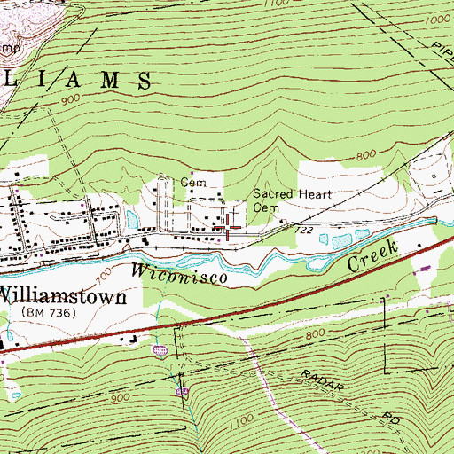 Topographic Map of Greenfield, PA