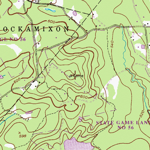 Topographic Map of Game, PA