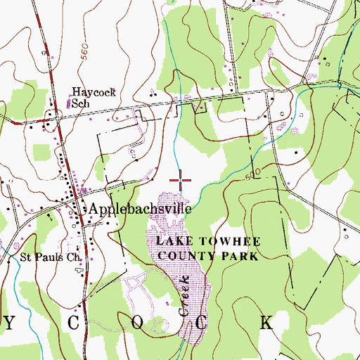 Topographic Map of Lake Towhee Park, PA