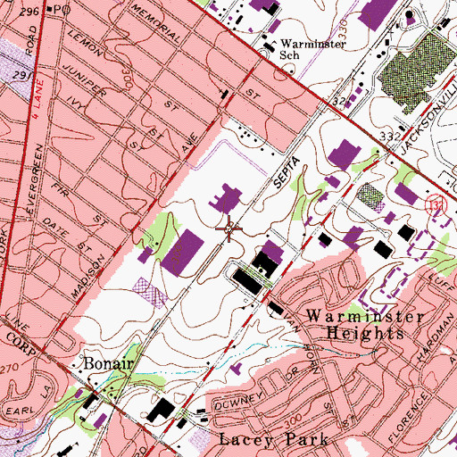 Topographic Map of Westminster Station, PA