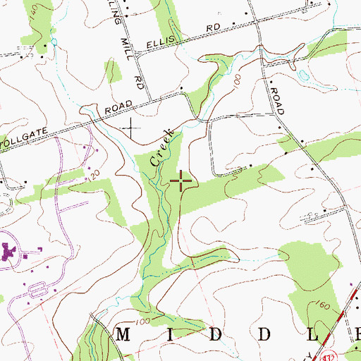 Topographic Map of Lake Luxembourg, PA