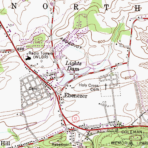 Topographic Map of Ebenezer Lake, PA