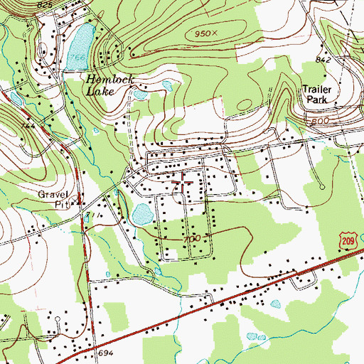 Topographic Map of Pleasant View Lake, PA