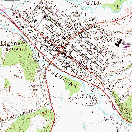 Topographic Map of Fort Ligonier, PA