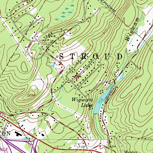 Topographic Map of Wigwam Lake Estates, PA