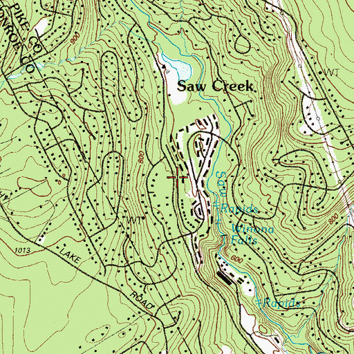 Topographic Map of Saw Creek, PA