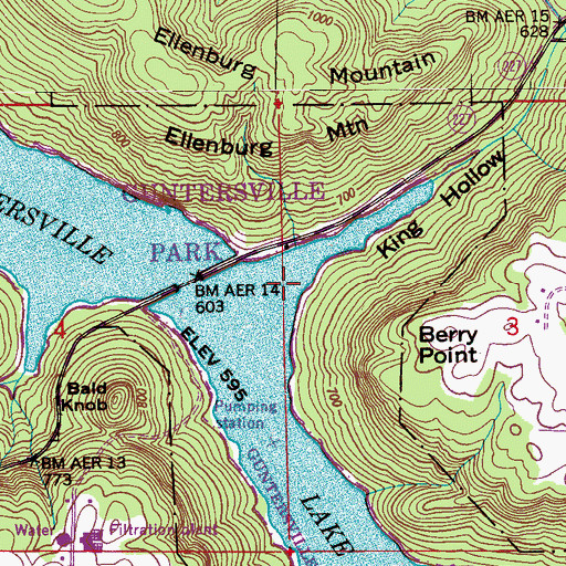 Topographic Map of King Hollow, AL