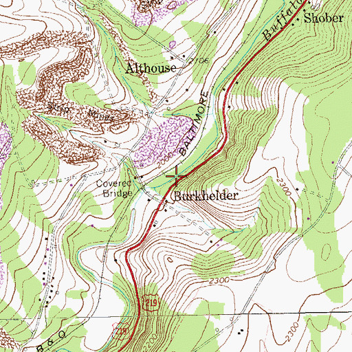 Topographic Map of Garrett Slope Station, PA