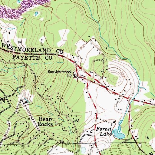 Topographic Map of Southerwood, PA