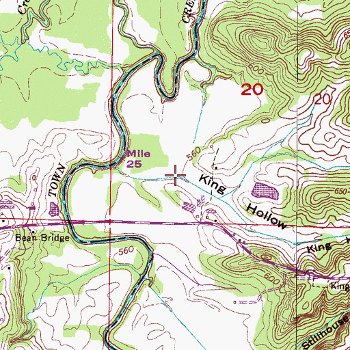 Topographic Map of King Hollow, AL