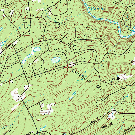 Topographic Map of Winona Lakes, PA