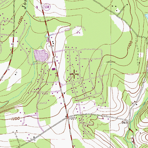 Topographic Map of Pleasant Valley Estates, PA