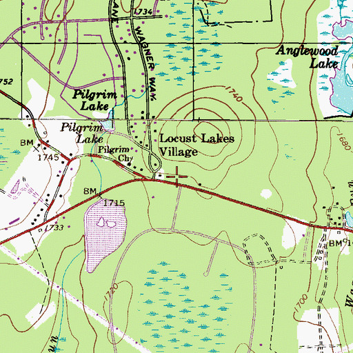 Topographic Map of Wagners Forest Park, PA
