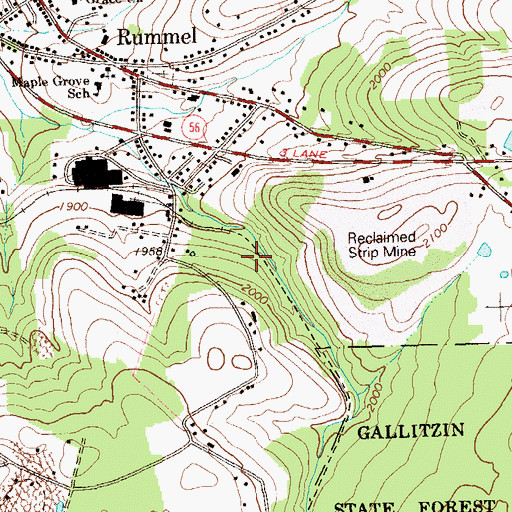 Topographic Map of End South Forkbranch Station, PA