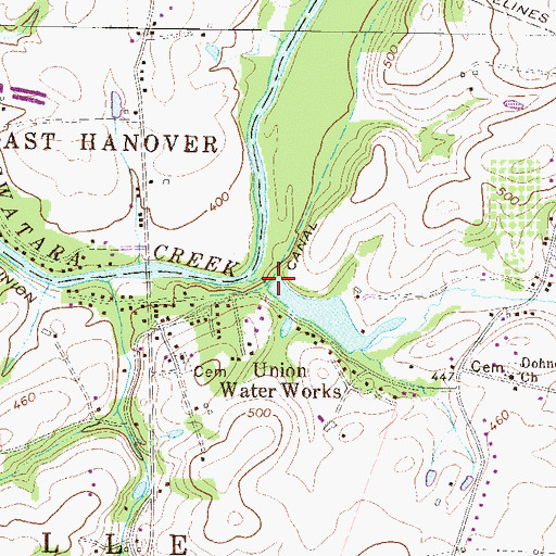 Topographic Map of Water Works Dam, PA