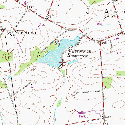 Topographic Map of Stacks Dam, PA