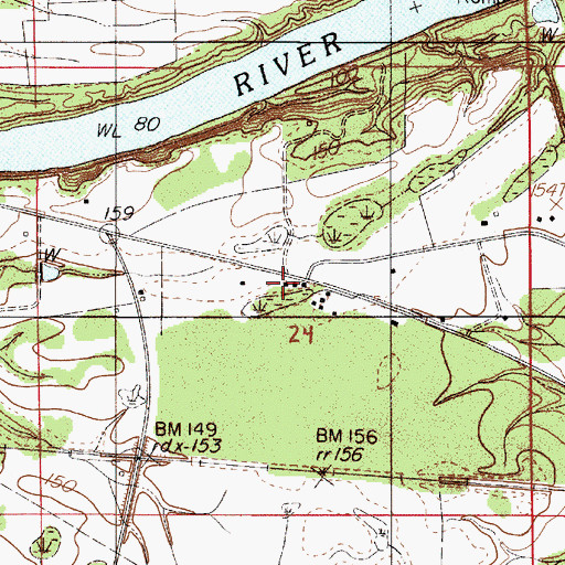 Topographic Map of King School, AL