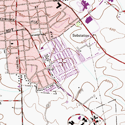Topographic Map of South Lebanon, PA