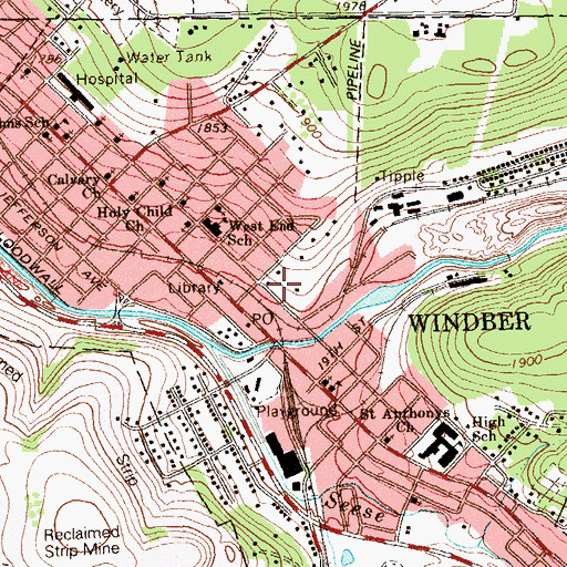 Topographic Map of Eureka Stores Station, PA