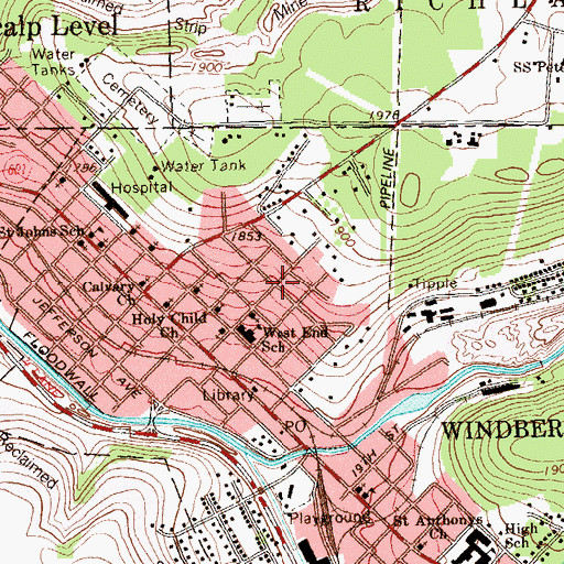 Topographic Map of Eureka 33 Mine Station, PA