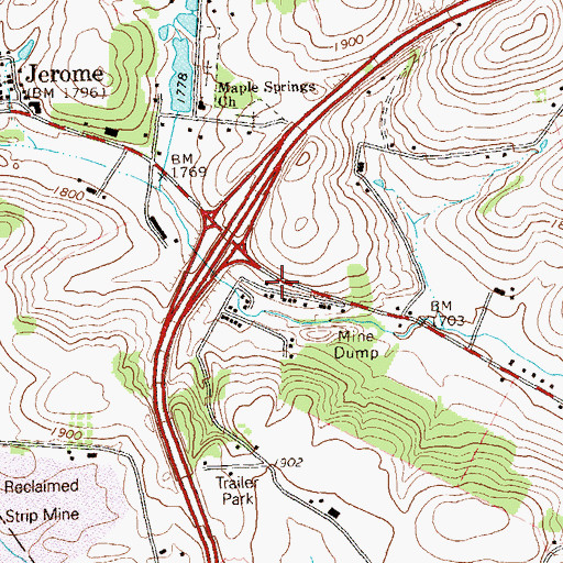 Topographic Map of Hiyasota, PA