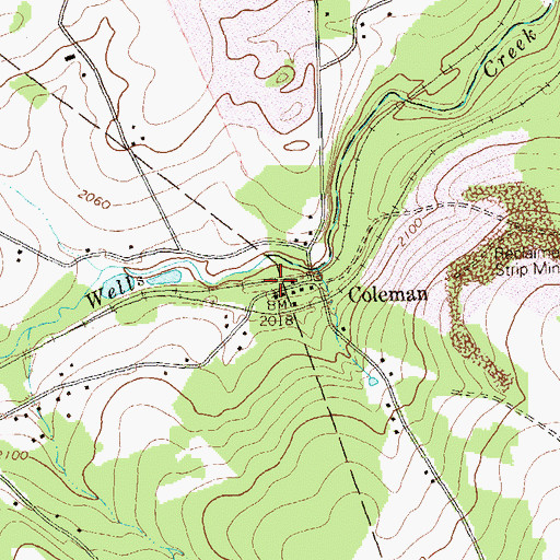 Topographic Map of Vang Junction Station, PA