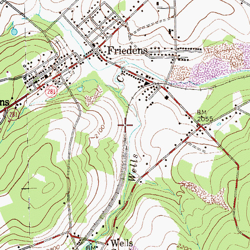 Topographic Map of Quemahoning Junction Station, PA