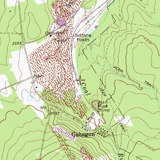 Topographic Map of Huksin 3 4 and 6 Mines Station, PA