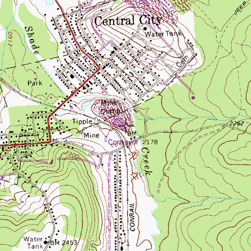 Topographic Map of Reitz 3 and 4 Mines Station, PA
