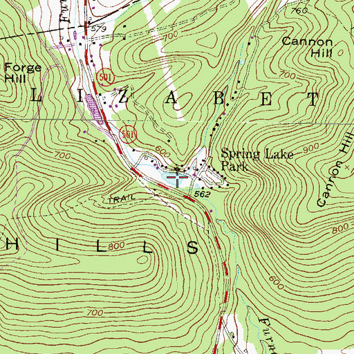 Topographic Map of Spring Lake, PA