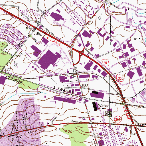 Topographic Map of Greenfield Station, PA