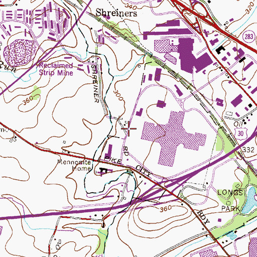 Topographic Map of Oreville, PA