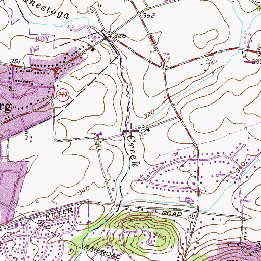 Topographic Map of Bachman Run, PA