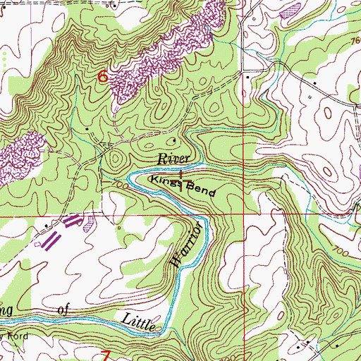 Topographic Map of Kings Bend, AL