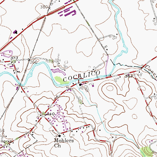 Topographic Map of Mohler Run, PA