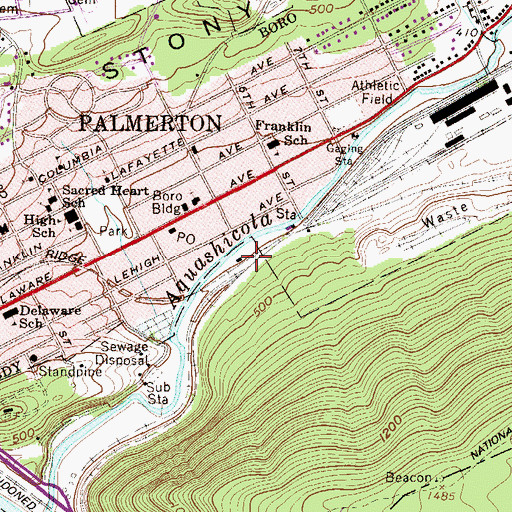 Topographic Map of Palmerton East Station, PA