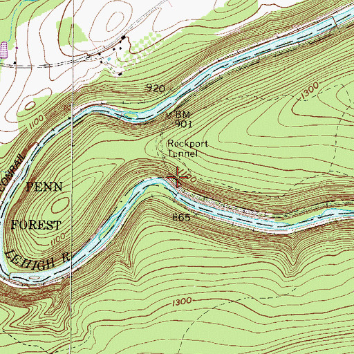 Topographic Map of Rockport Station, PA
