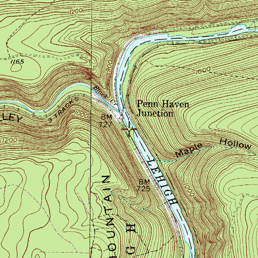 Topographic Map of M and H Junction Station, PA