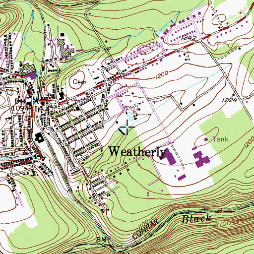 Topographic Map of Eurana Park Pool, PA