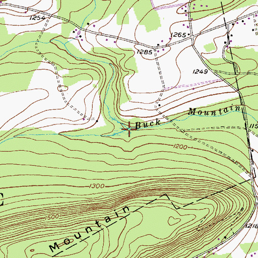 Topographic Map of Schaffers Run, PA