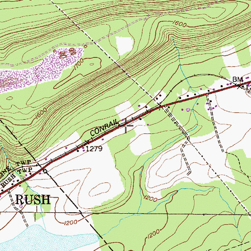 Topographic Map of Stewarts, PA
