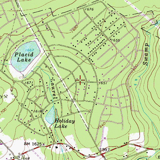 Topographic Map of Holiday Pocono, PA