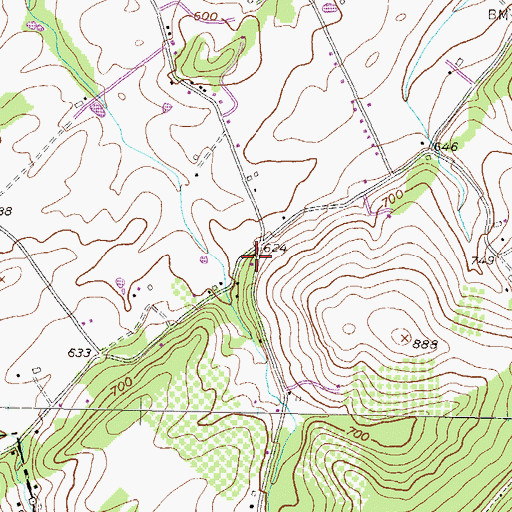 Topographic Map of Maple Grove, PA