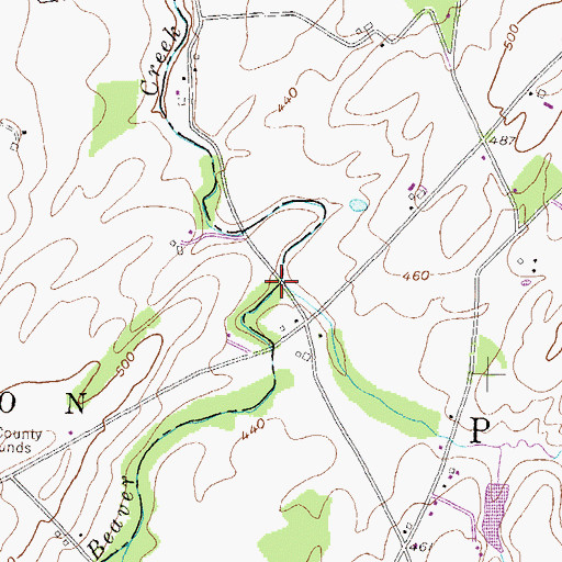 Topographic Map of Paradise Run, PA